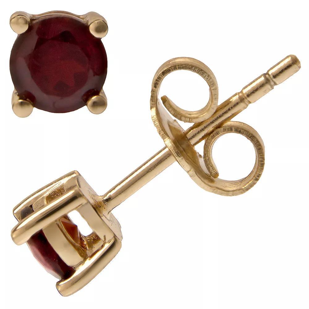 Gemistry 14k Gold Garnet Stud Earrings, Women's Product Image