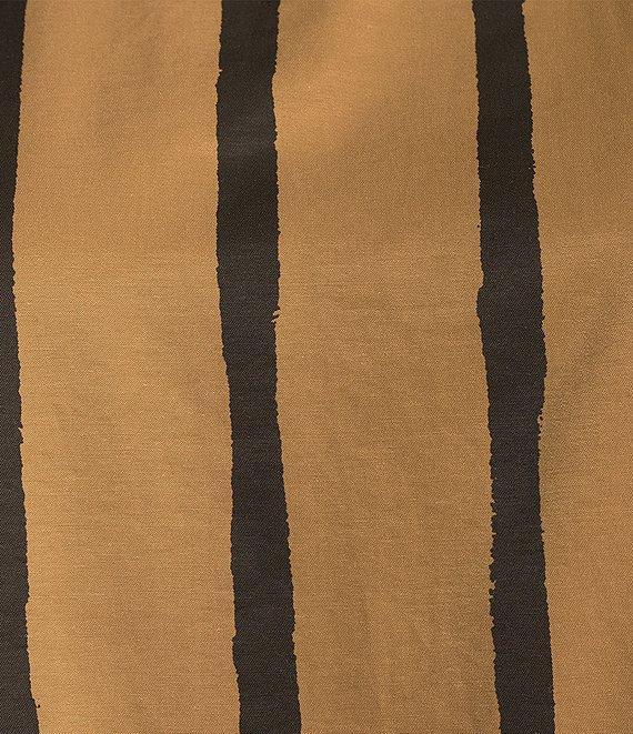 Buru Stripe Brocade Cropped Sleeveless Mock Neck Button Back Coordinating Boxy Top Product Image