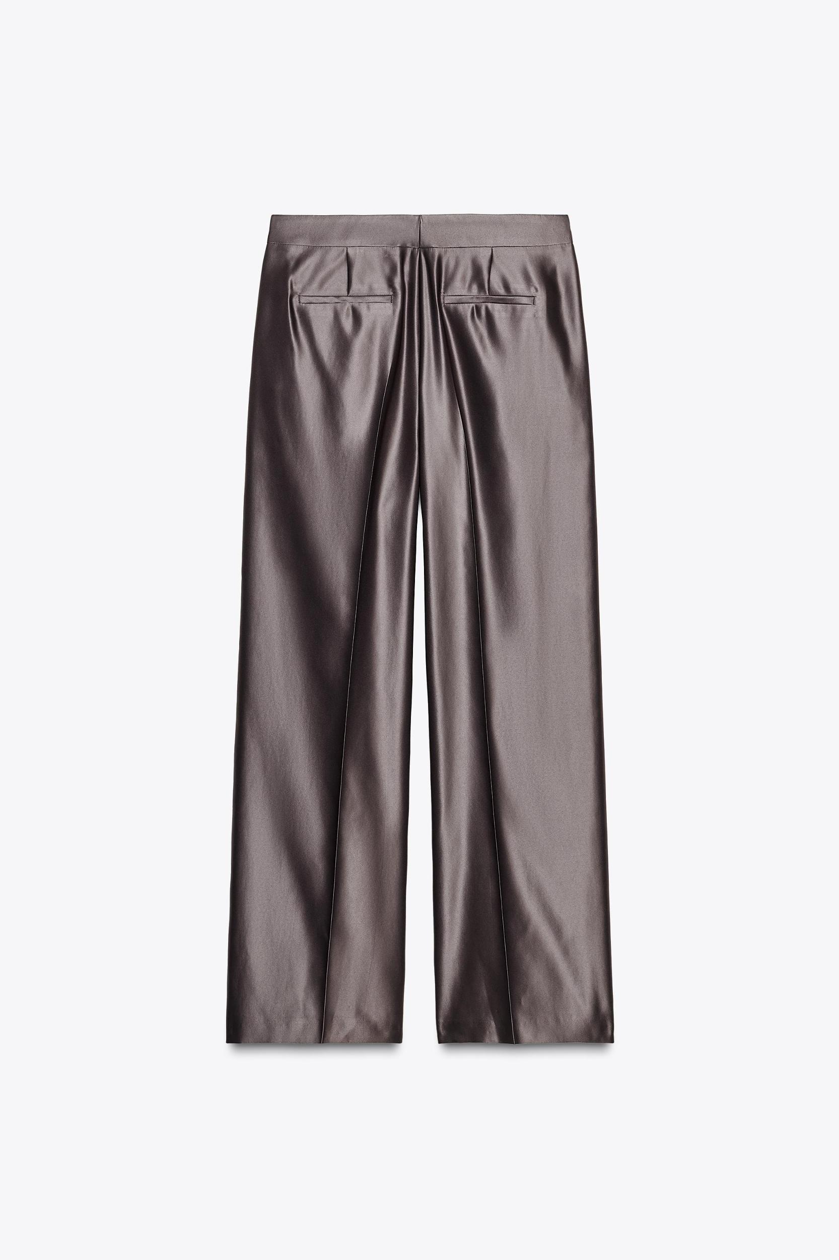 SATIN STRAIGHT LEG PANTS Product Image