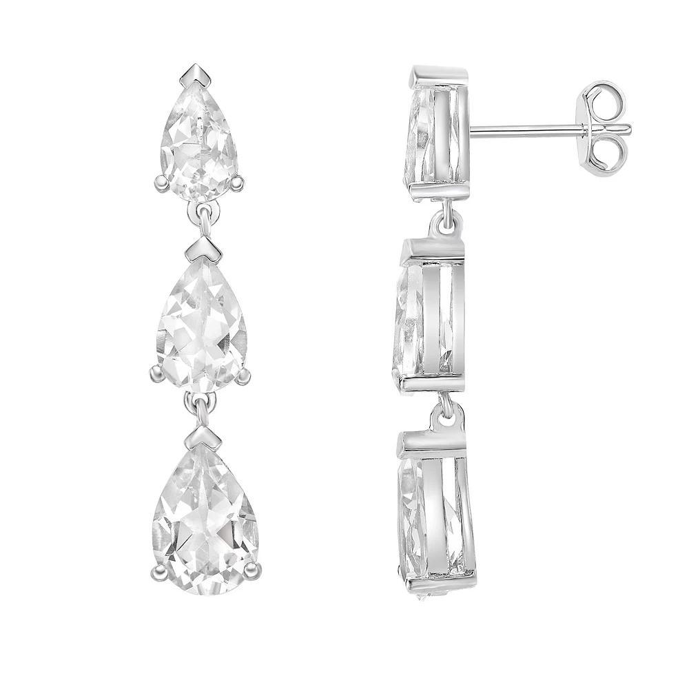Gemminded Sterling Silver White Topaz Earrings, Women's Product Image
