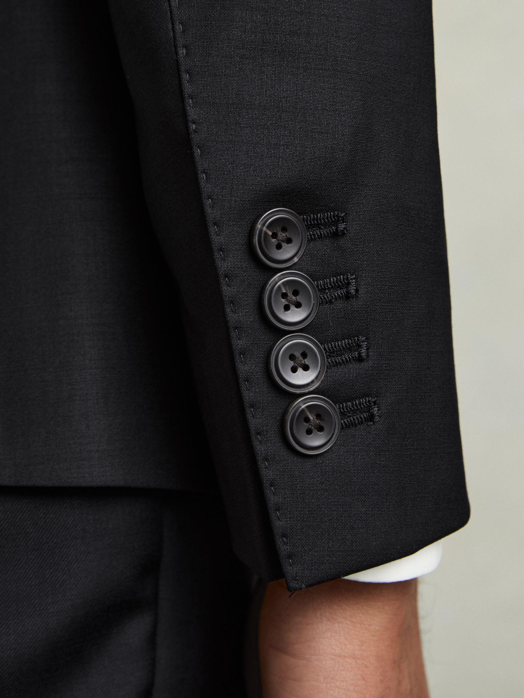 Regular-Fit Single-Breasted Wool-Blend Suit Blazer in Navy Product Image
