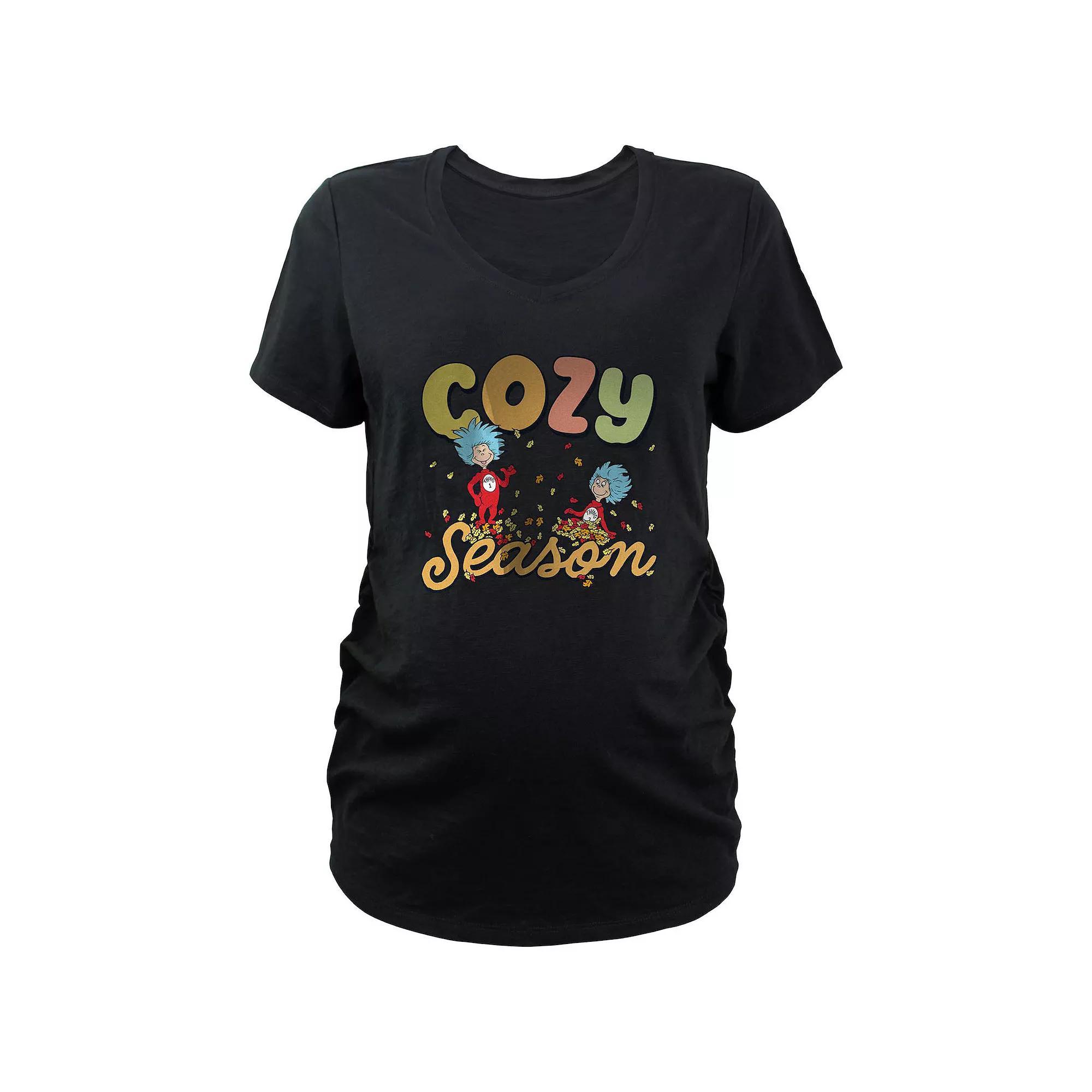 Maternity Groovy Mama V-Neck Graphic Tee, Women's, Size: Medium-Mat, Black Product Image
