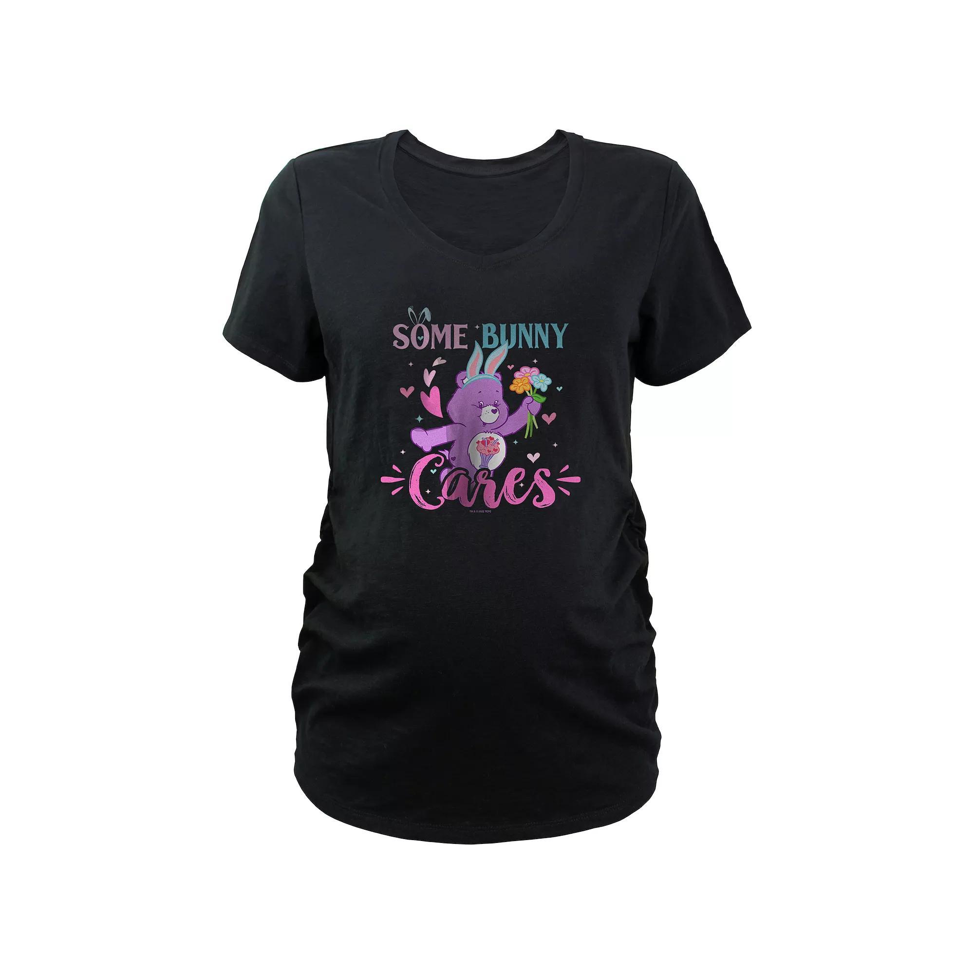 Maternity Care Bears Some Bunny Cares V-Neck Graphic Tee, Women's, Size: Small-Mat, Black Product Image