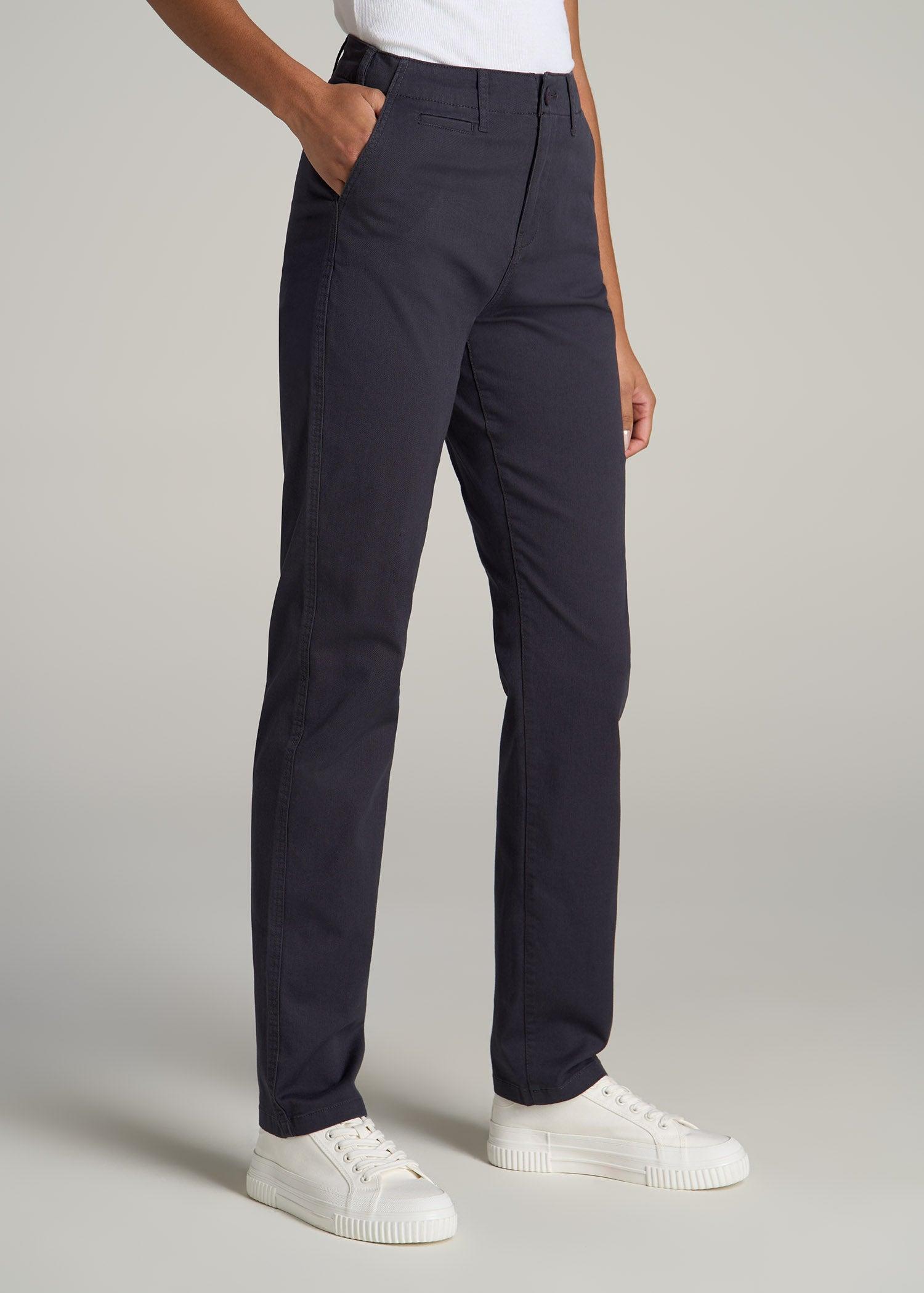 High Rise Tapered Chino Pants for Tall Women in Wreath Green Female Product Image