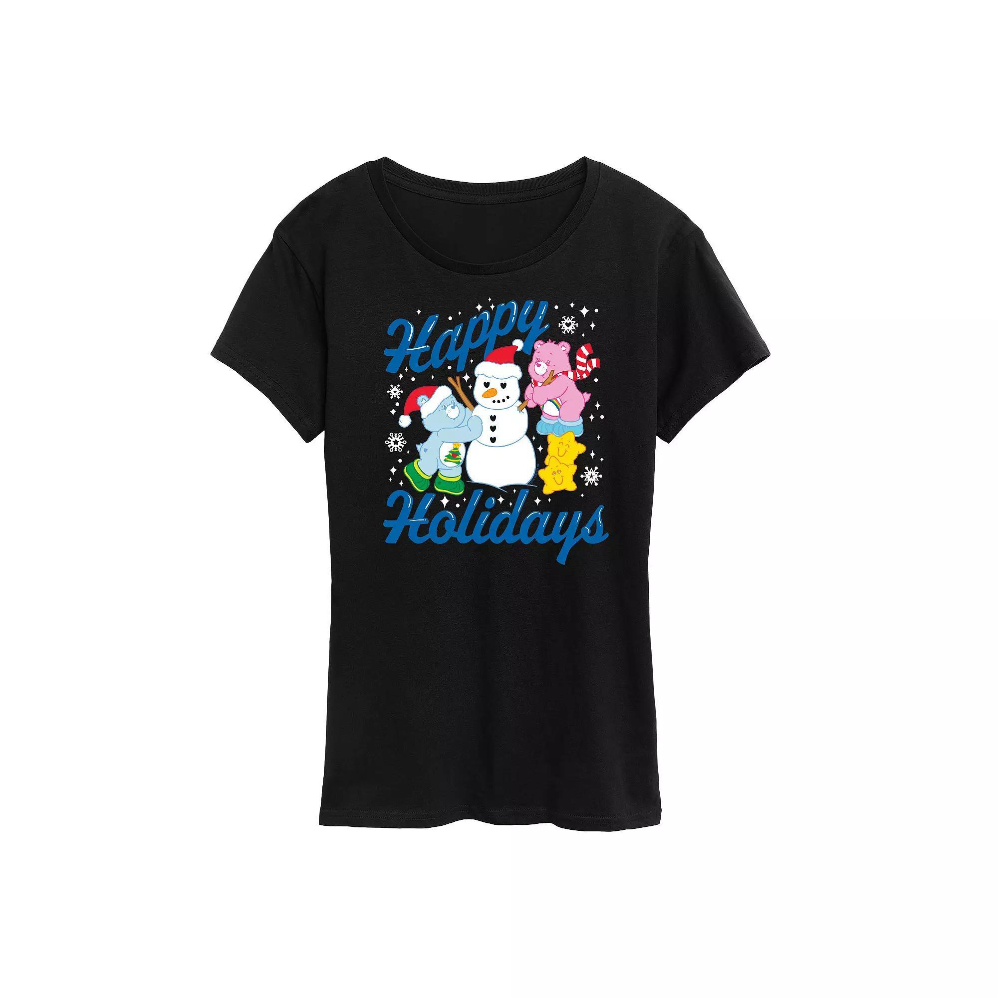 Womens Care Bears Happy Holidays Graphic Tee, Girls Grey Gray Product Image