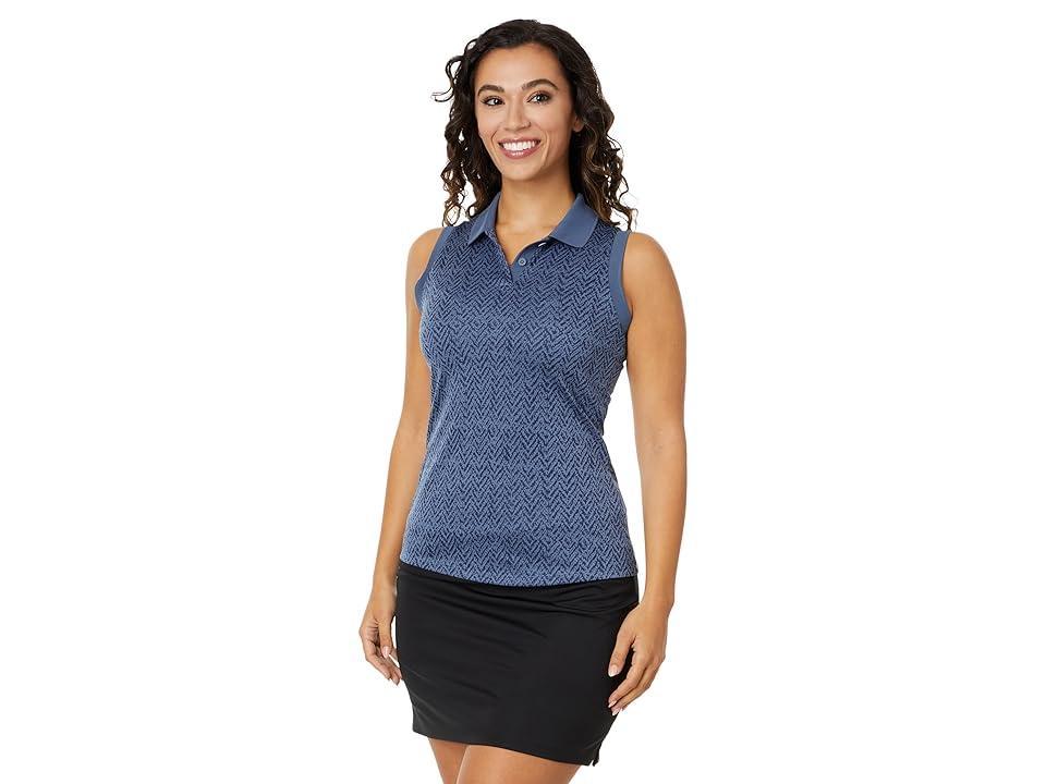 Women's adidas Ultimate365 Jacquard Sleeveless Polo Golf Shirt, Size: XS, Collegiate Blue Product Image