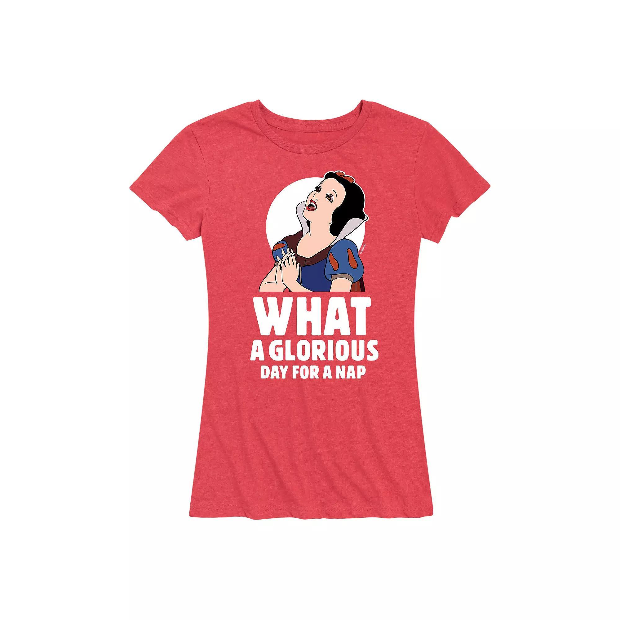 Disney Princess Snow White Womens Nap Graphic Tee, Girls Heather Grey Product Image