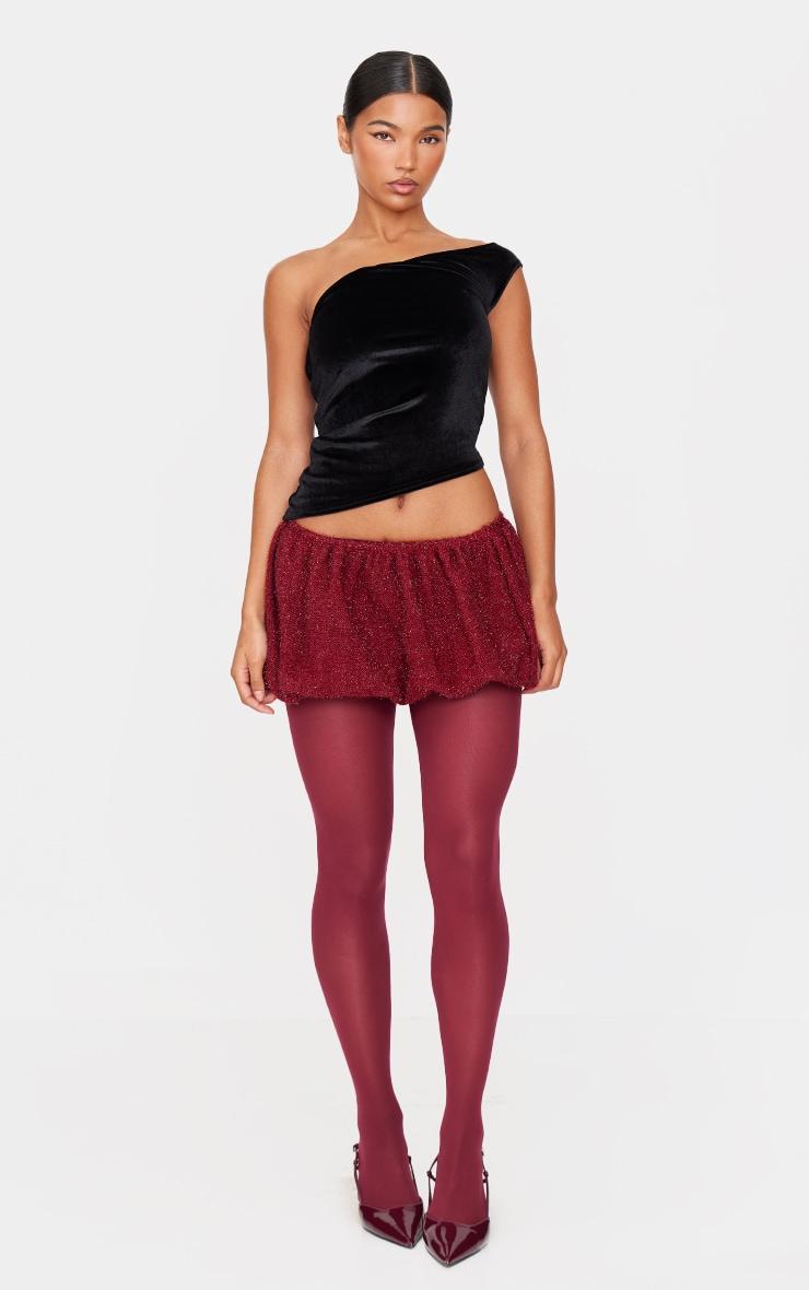 Black Velvet Asymmetric Long Top Product Image