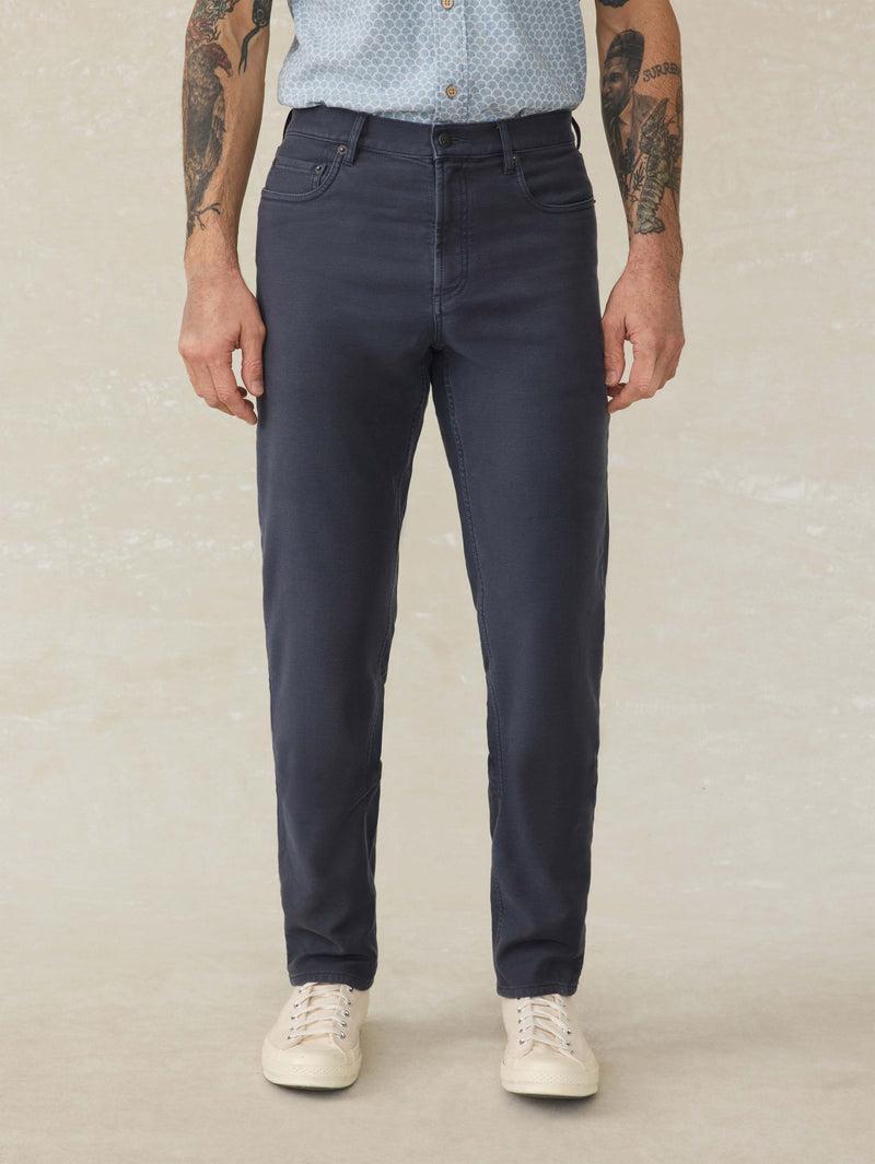 Stretch Terry 5-Pocket Pant - Navy Product Image