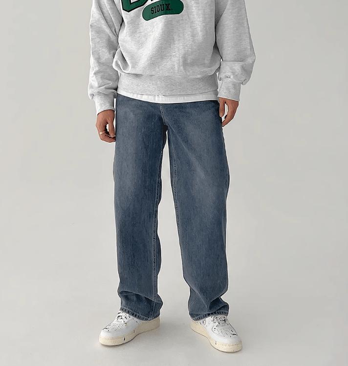 RT No. 10885 BLUE DENIM STRAIGHT JEANS Product Image
