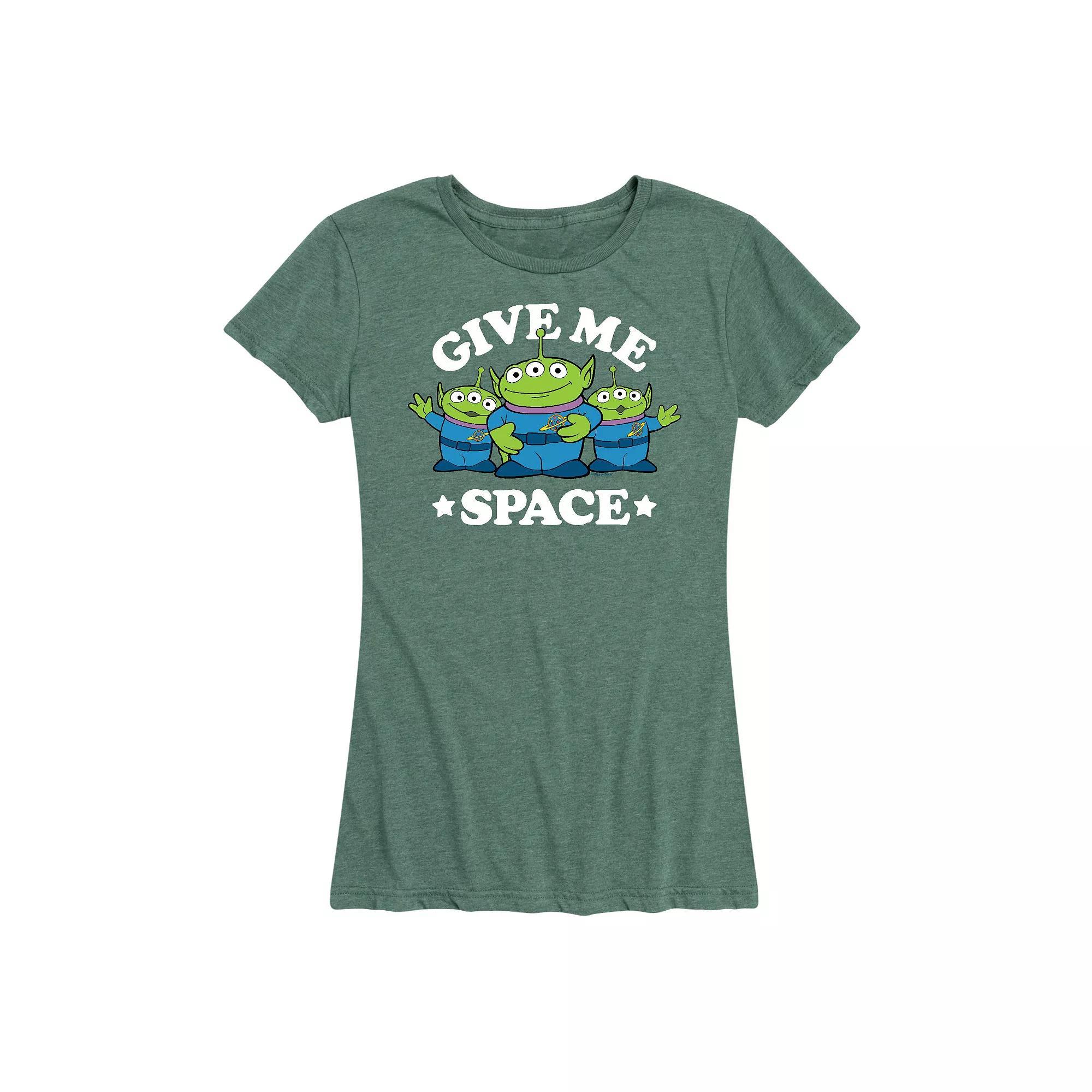 Disney / Pixars Toy Story Womens Give Me Space Graphic Tee, Girls Grey Green Product Image