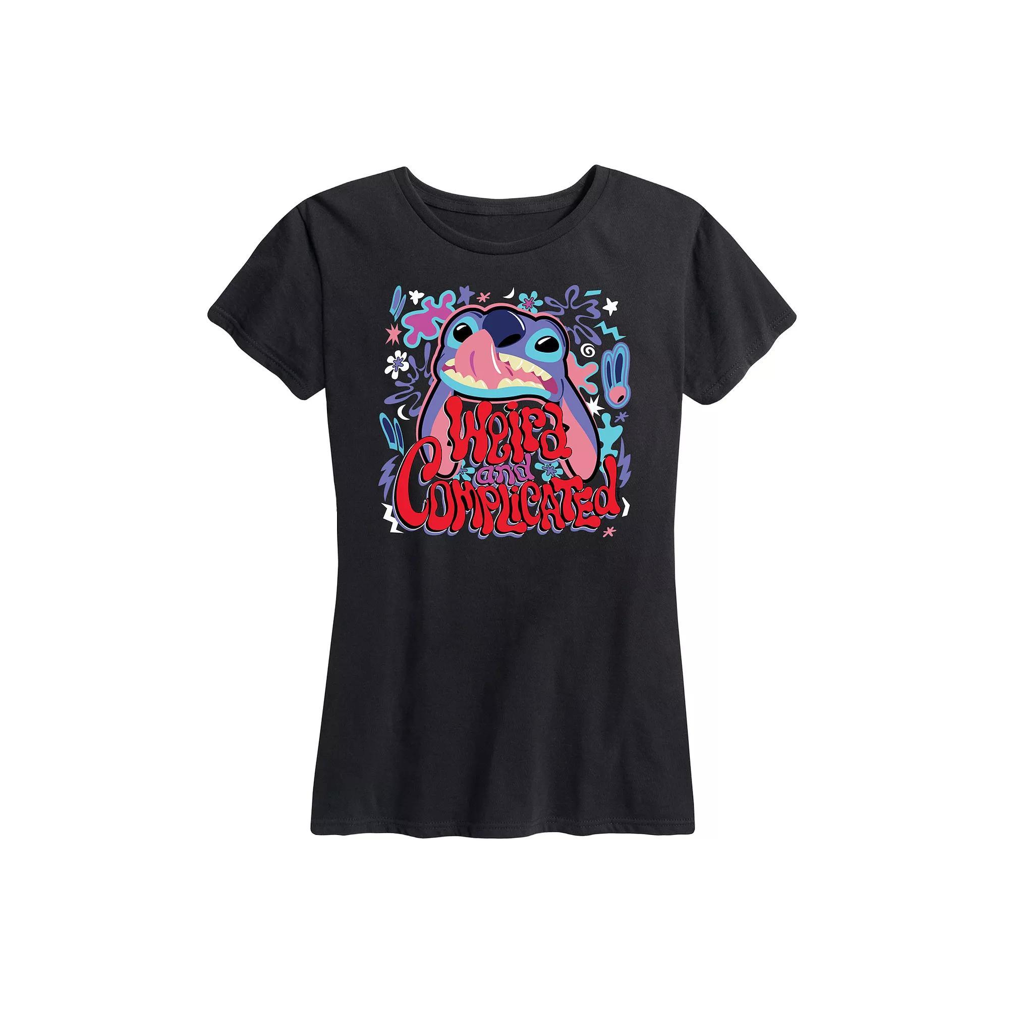 Disneys Lilo & Stitch Womens Weird Graphic Tee Product Image