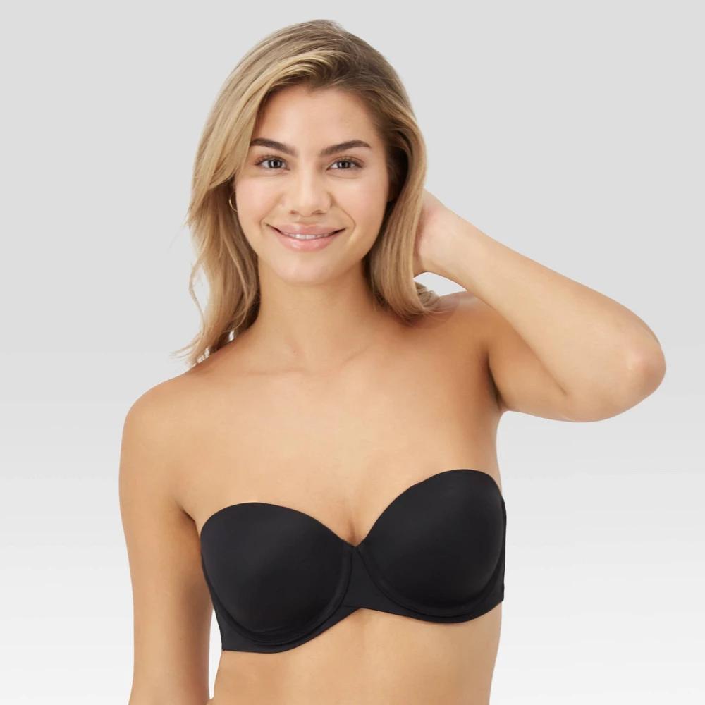 Maidenform Self Expressions Womens Stay Put Detachable Bra SE6990 - Black 34D: Convertible Strapless Backless Push Up Bra Product Image