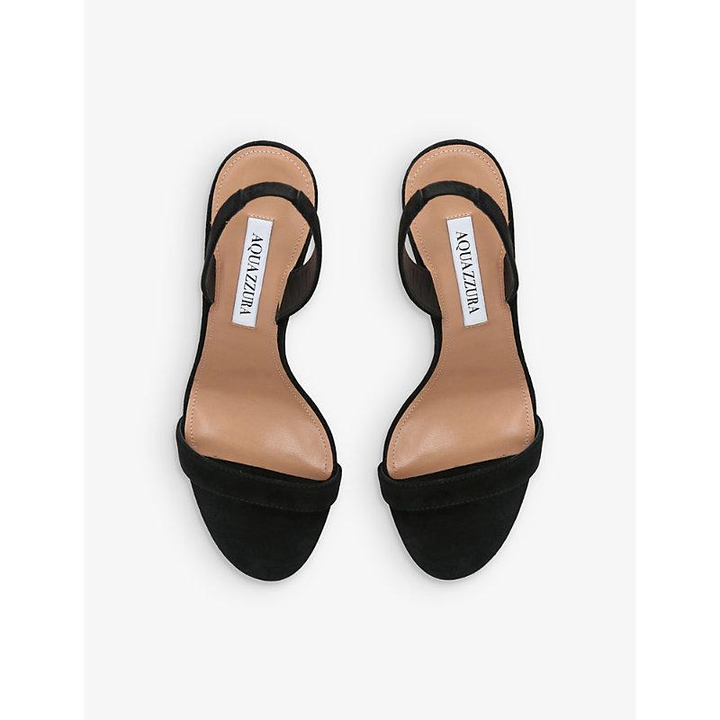 AQUAZZURA So Nude 85 Leather Slingback Sandals In Black Product Image