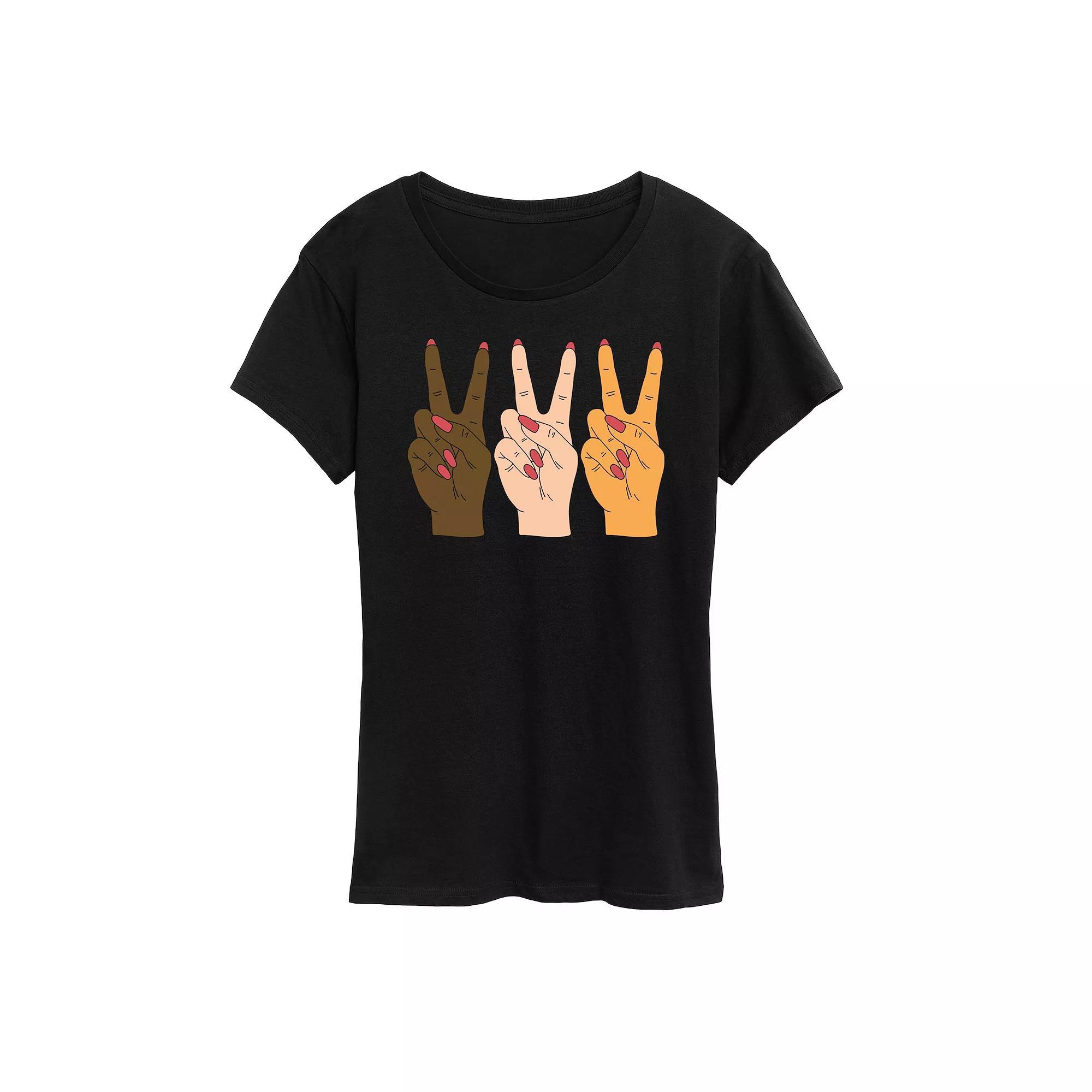 Womens Hands Peace Graphic Tee Product Image