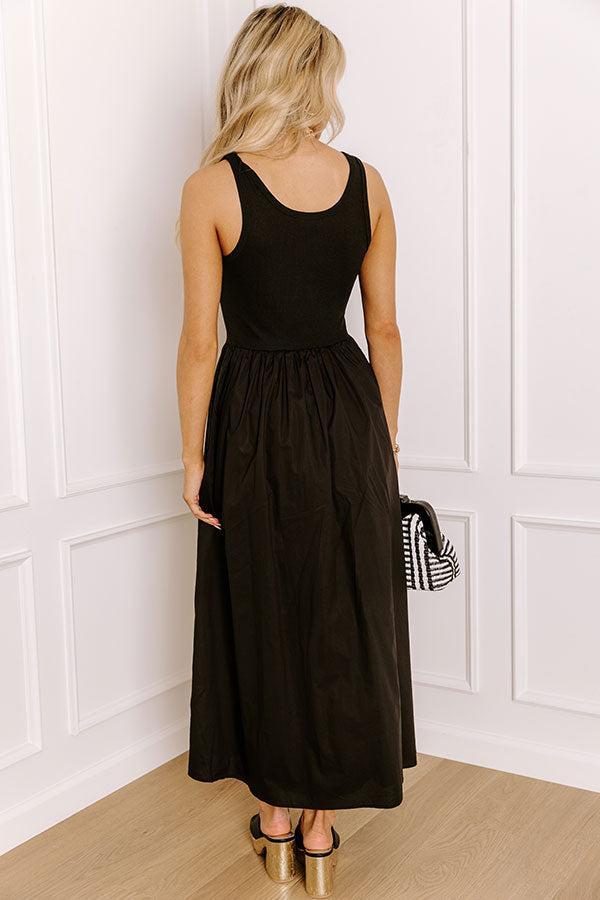Courtyard Charm Midi Dress in Black Product Image