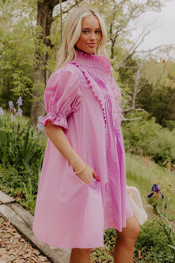 Sweet Energy Pleated Mini Dress in Purple Product Image