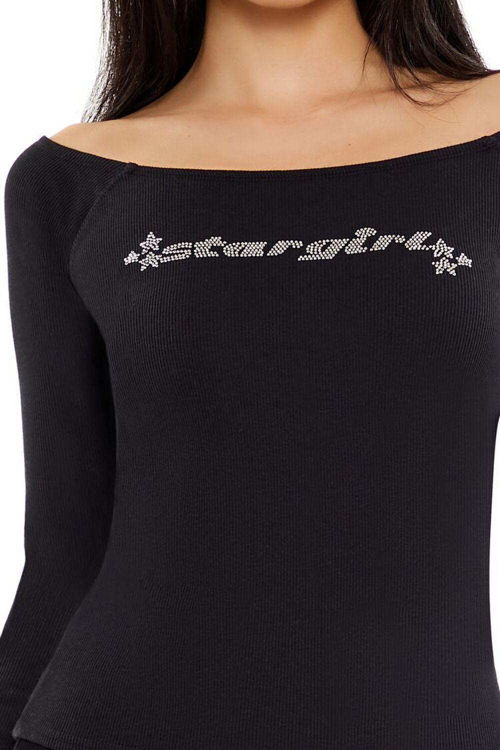 Ribbed Rhinestone Stargirl Top | Forever 21 Product Image