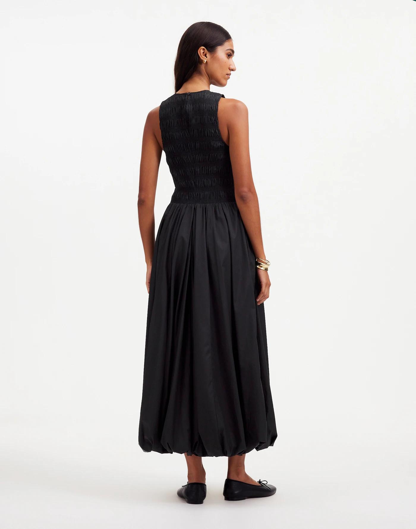 The Melody Bubble-Hem Smocked Midi Dress in Poplin Product Image