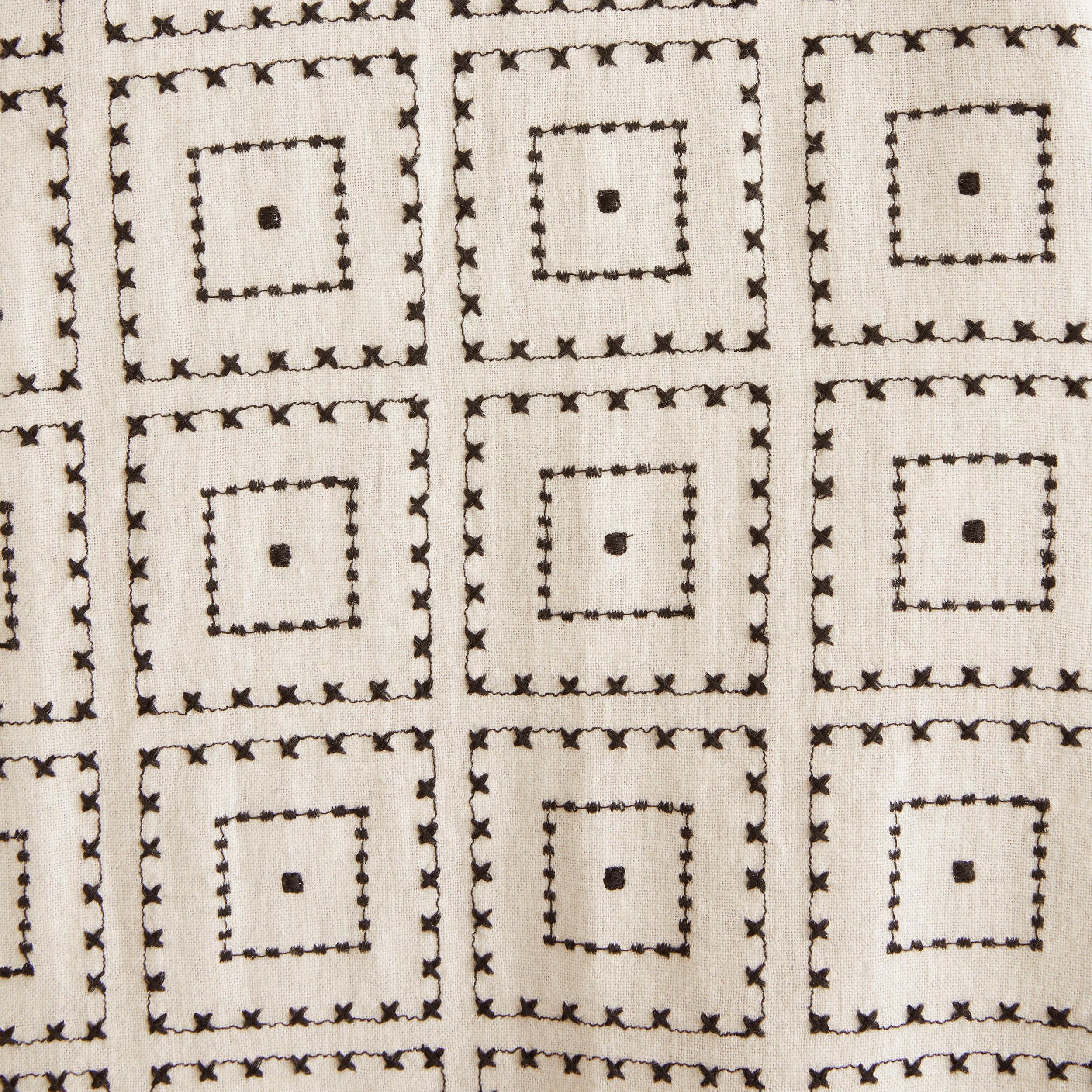 Camp Collar Summer Linen-Blend Embroidered Shirt Product Image