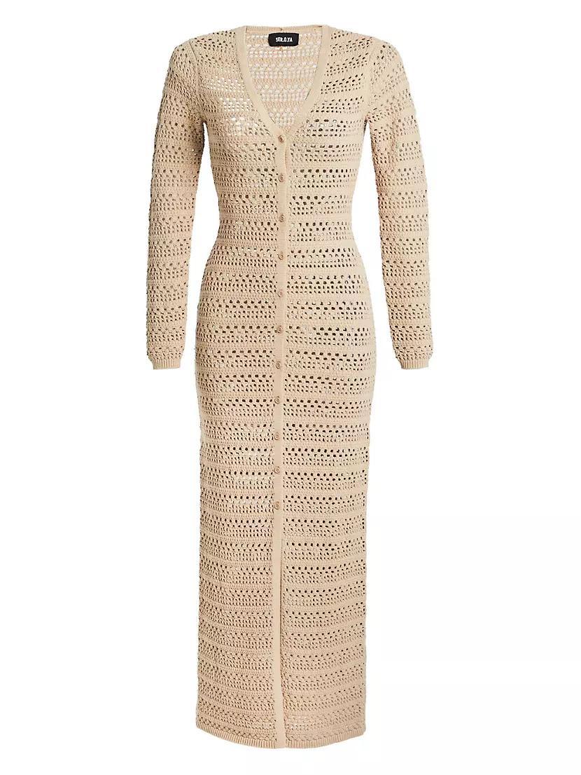 Dorothea Knit Crochet Cardigan Dress Product Image