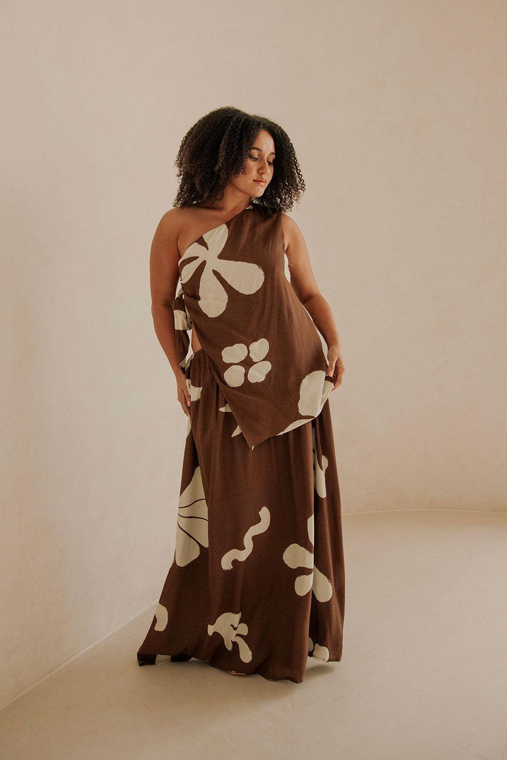Lessi Dress - Galene Brown Product Image