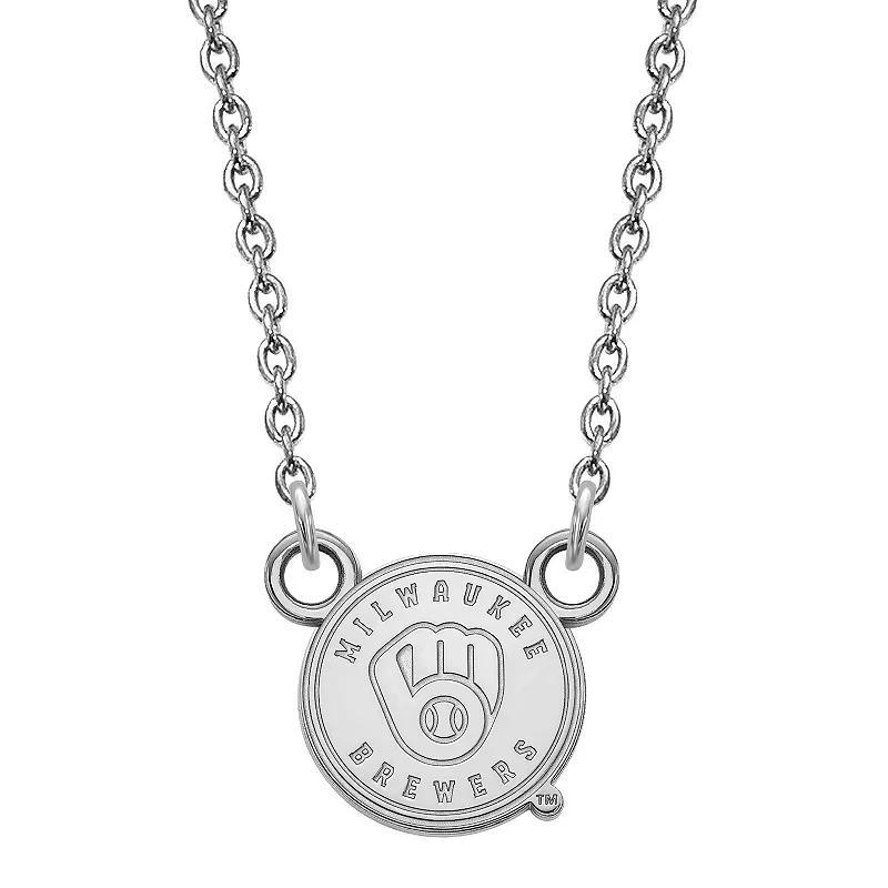 LogoArt Milwaukee Brewers Sterling Silver Small Pendant Necklace, Women's, Size: 18 mm, Gold Tone Product Image