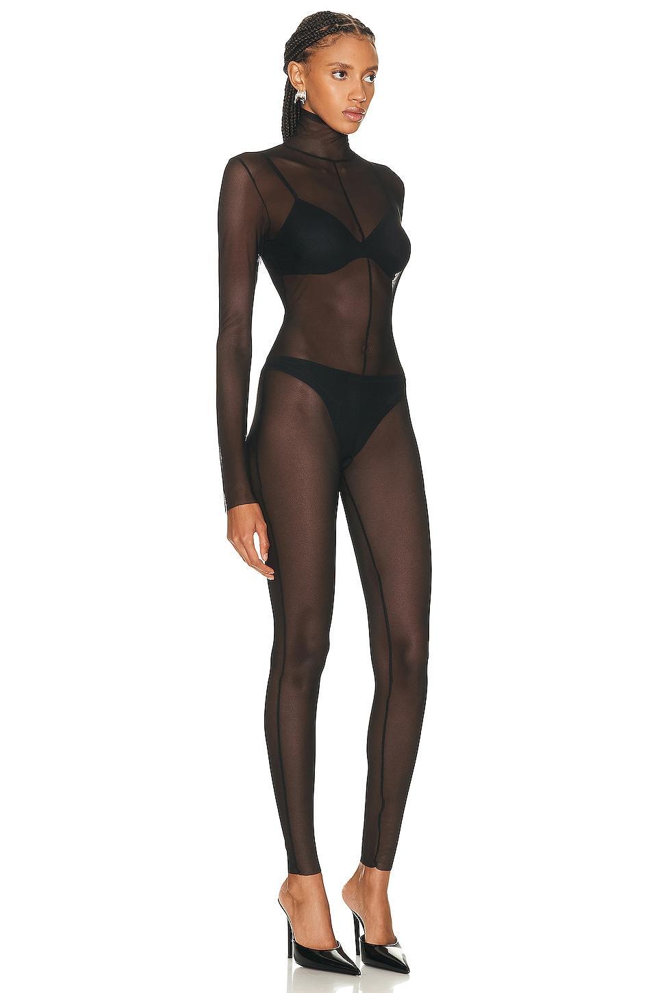 Norma Kamali Long Sleeve Slim Fit Turtleneck Catsuit Product Image