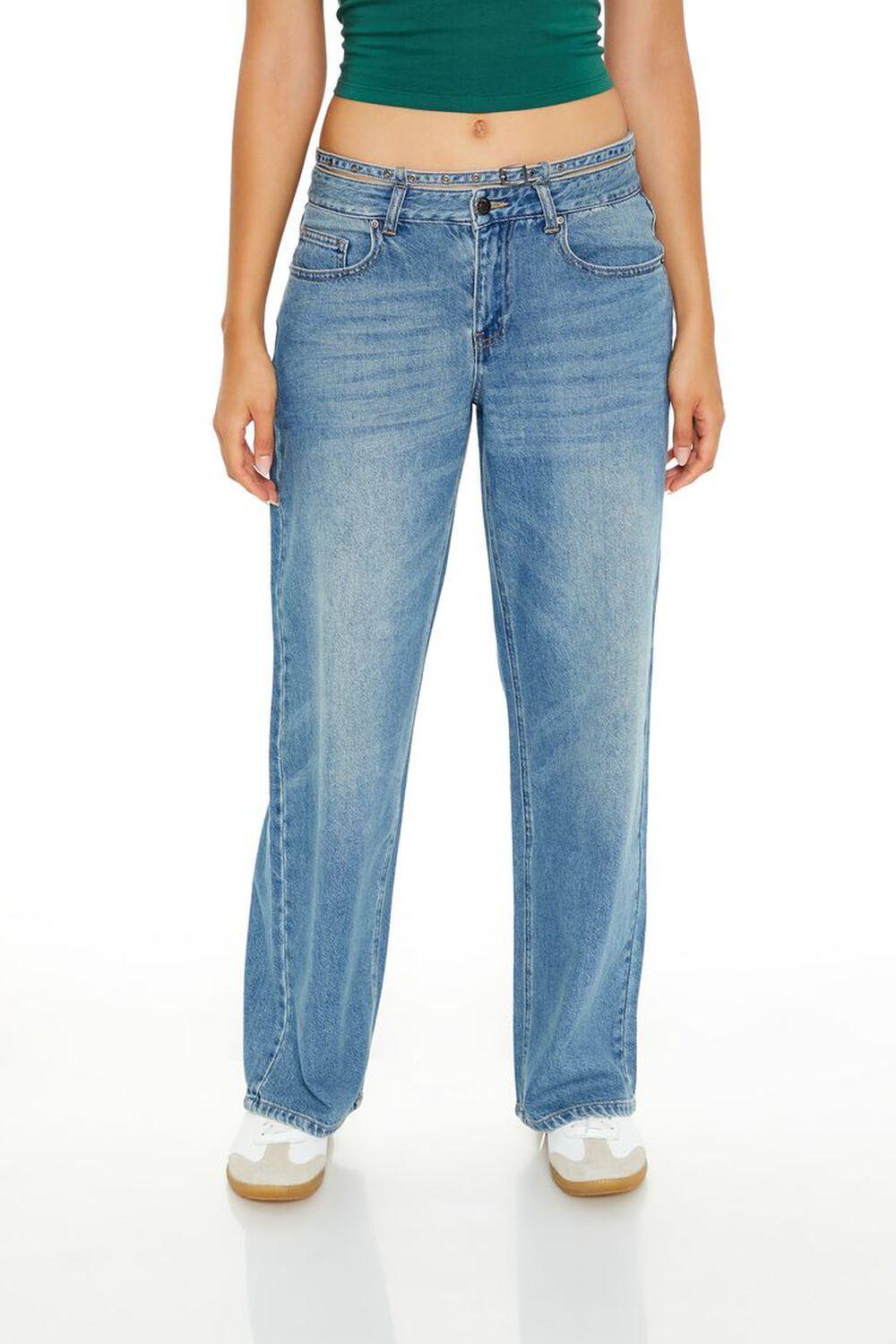 Belted Low-Rise Baggy Jeans | Forever 21 Product Image