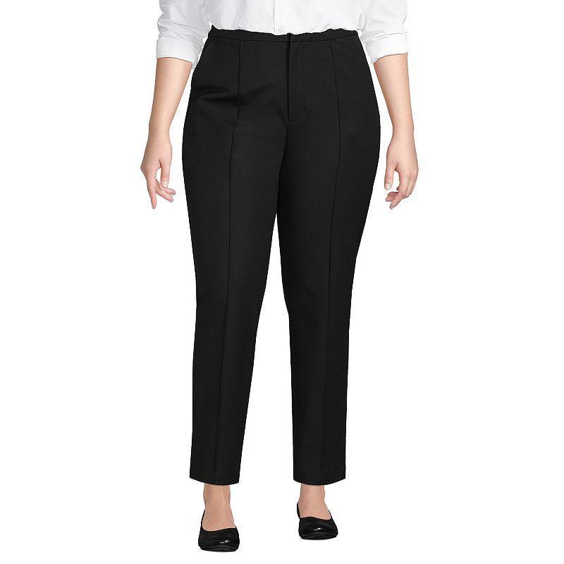 Plus Size Lands' End High-Rise Stretch Pintuck Pencil Ankle Pants, Women's, Size: 16 W, Black Product Image