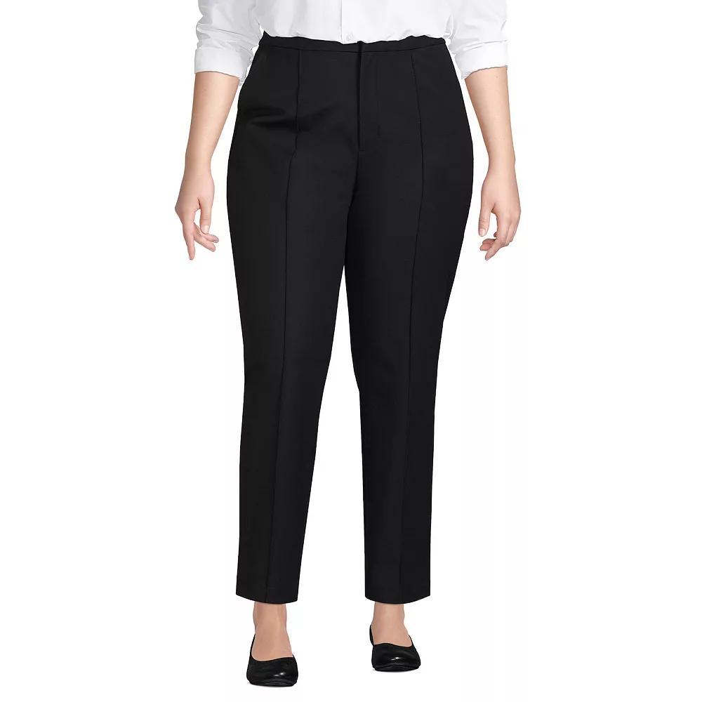 Plus Size Lands' End High-Rise Stretch Pintuck Pencil Ankle Pants, Women's, Size: 16 W, Black Product Image