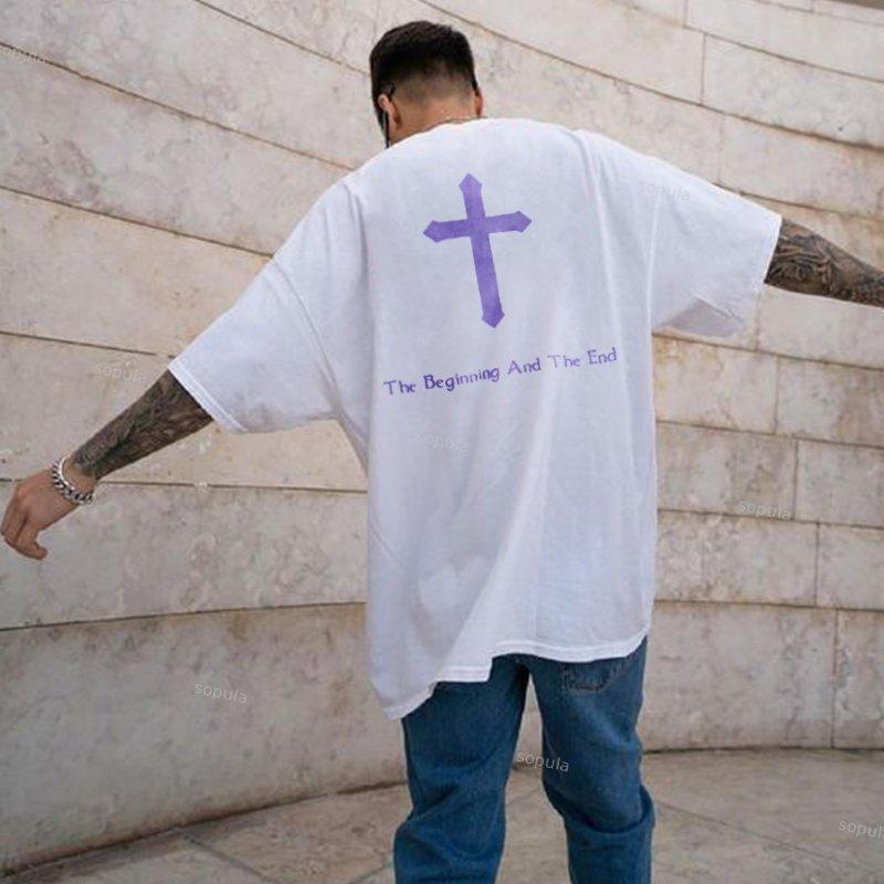 The Beginning And The End Jesus Graphic Print T-Shirt Product Image