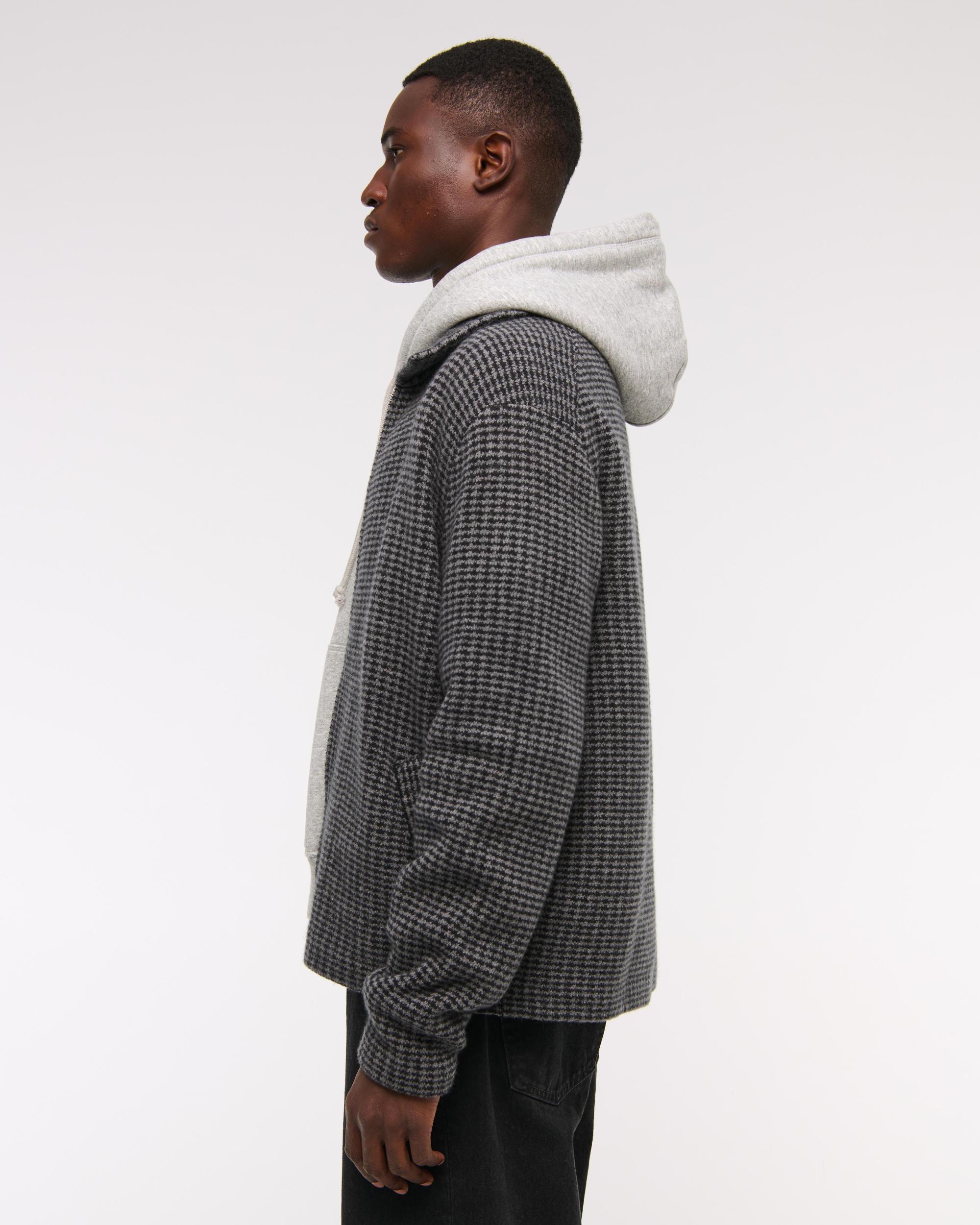 Cropped Sweater Shirt Jacket Product Image