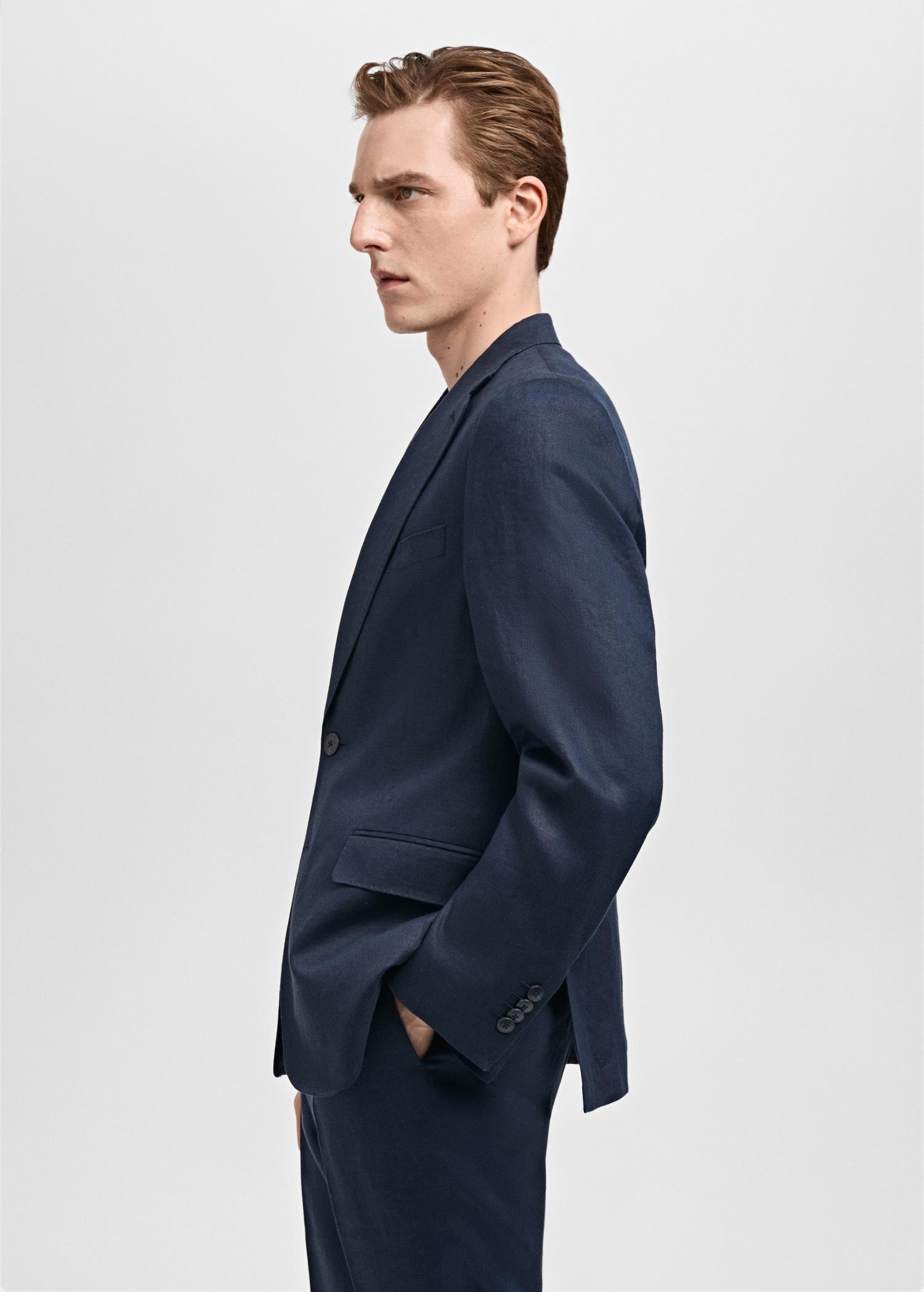Amalfi 100% linen slim-fit suit blazer - Men | MANGO USA Product Image