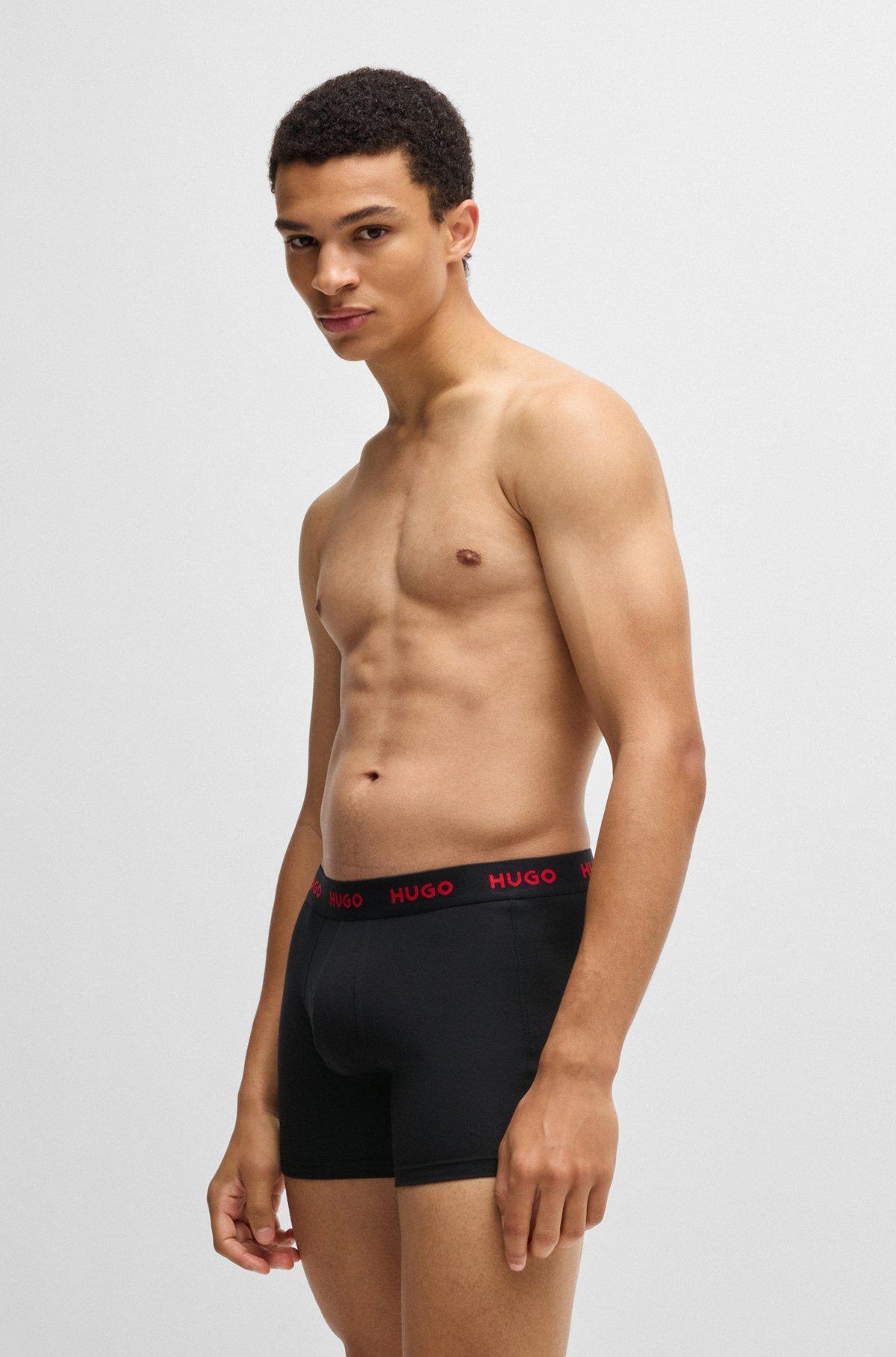 HUGO - Three-pack of stretch cotton boxer briefs - Patterned Product Image