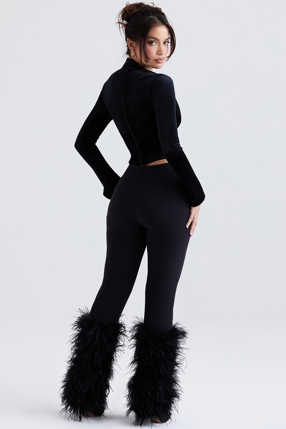 Nicolette  black trimmed trousers Product Image