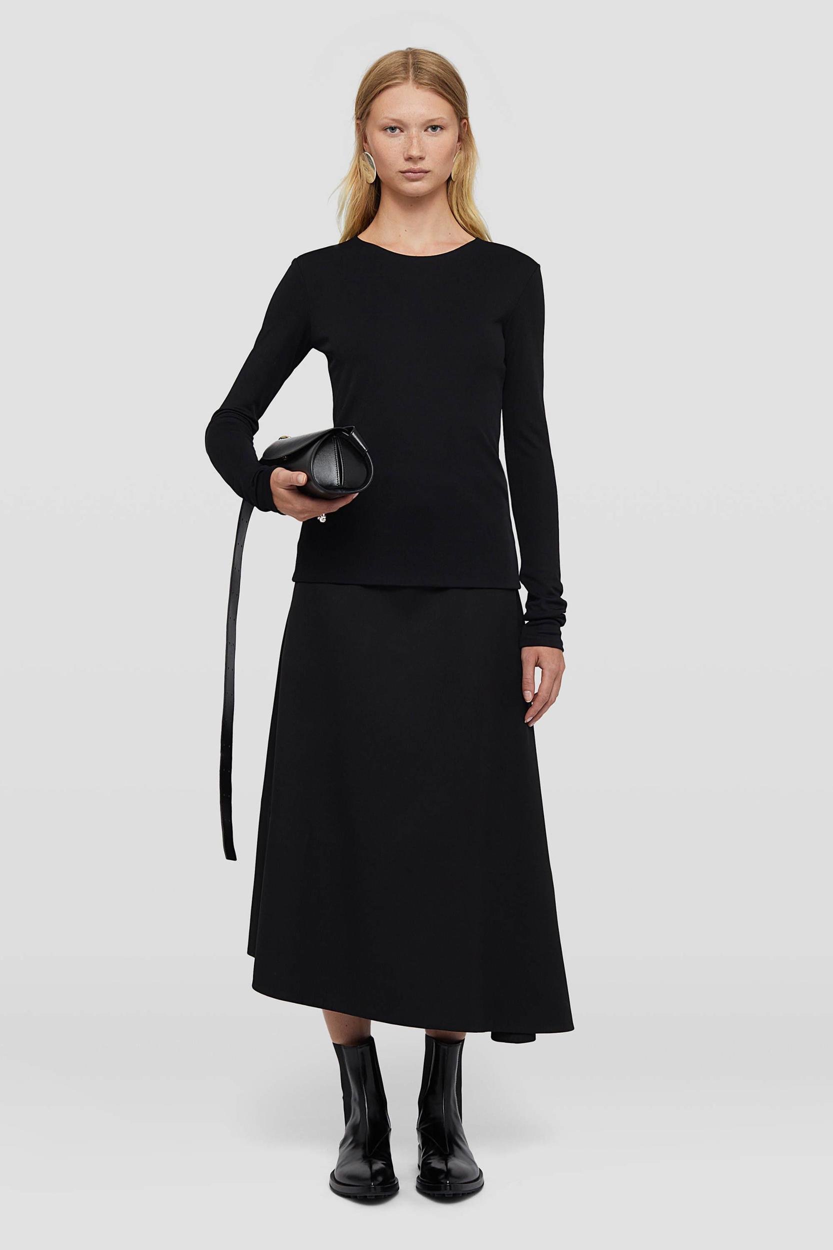 JIL SANDER Long-sleeve Jersey T-shirt In Black Product Image