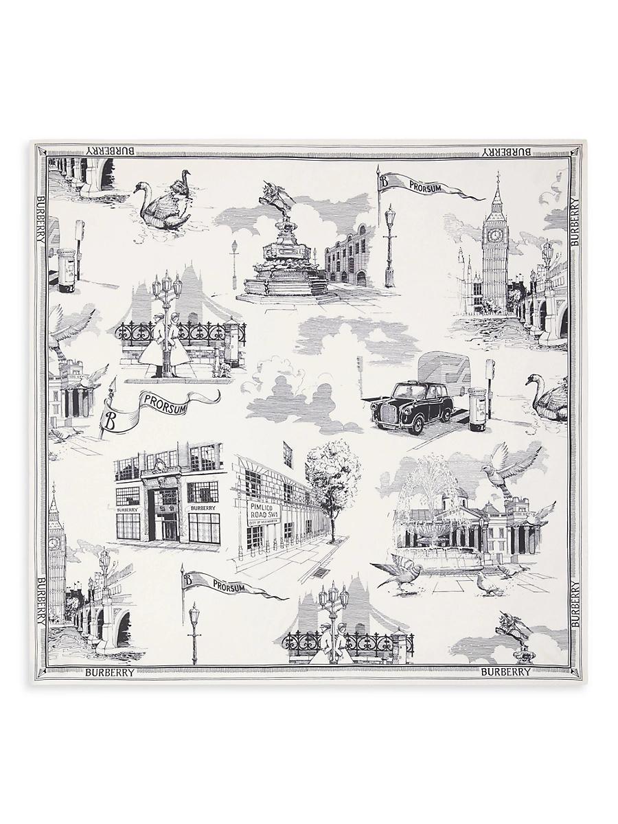 Womens London Landmarks Silk Scarf Product Image