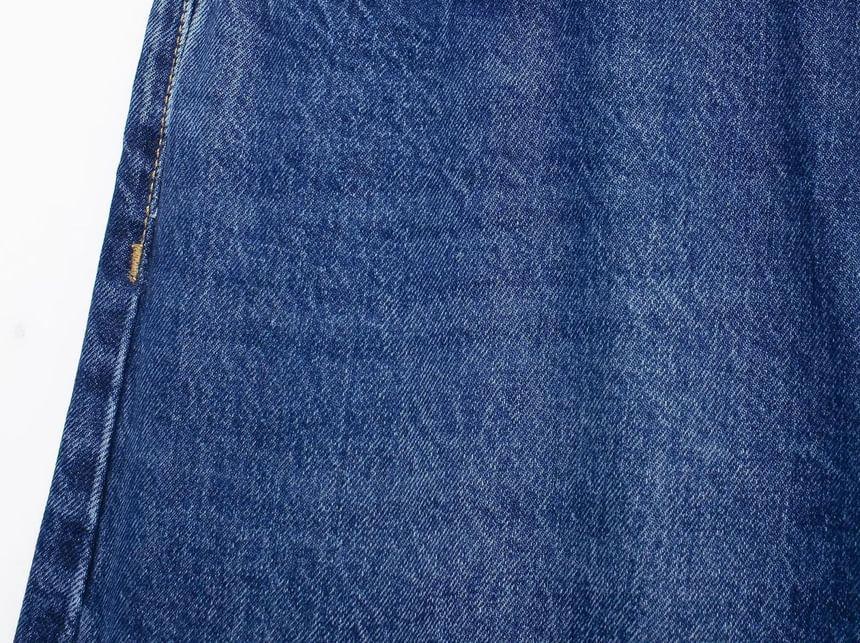 High Waist Washed Wide Leg Jeans With Belt Product Image