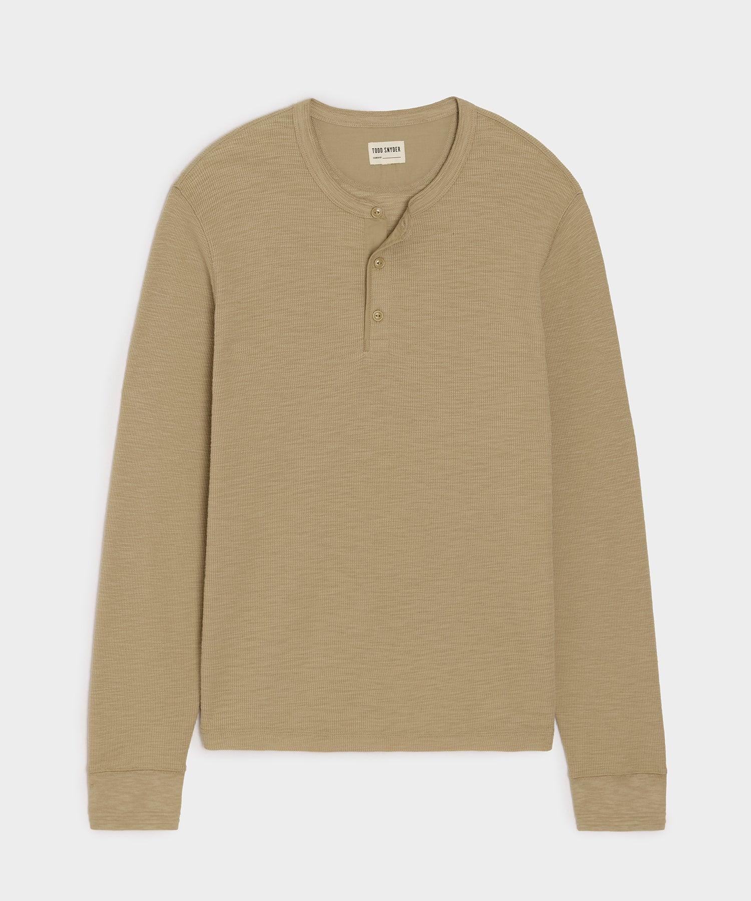 Lightweight Mini Waffle Henley in Baja Dunes Product Image