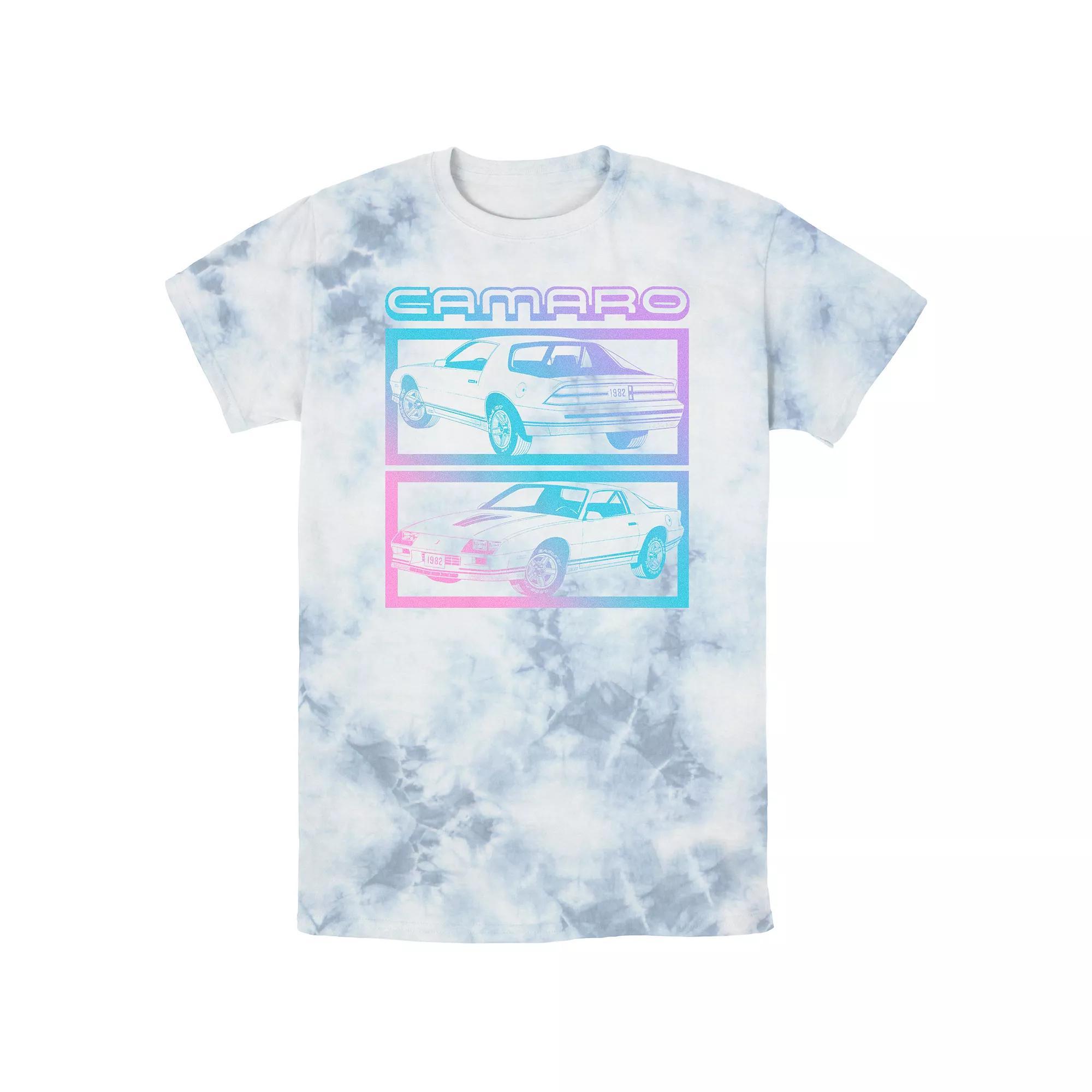 Men's Chevrolet Camaro Gradient Colors Bombard Wash Graphic Tee, Size: Small, White Blue Product Image