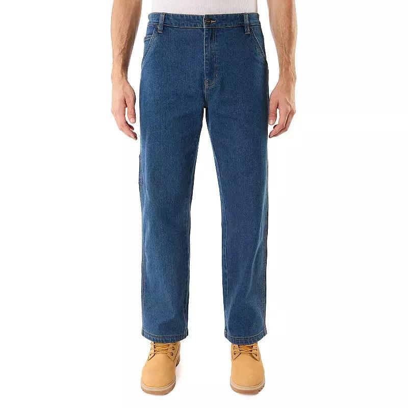 Men's Smith's Workwear Stretch Carpenter Jeans, Size: 40X30, Light Vintage Blue Product Image