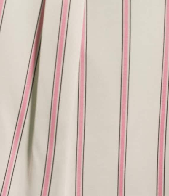 Anne Klein Satin Stripe Point Collar Long Sleeve Button Front Blouse Product Image