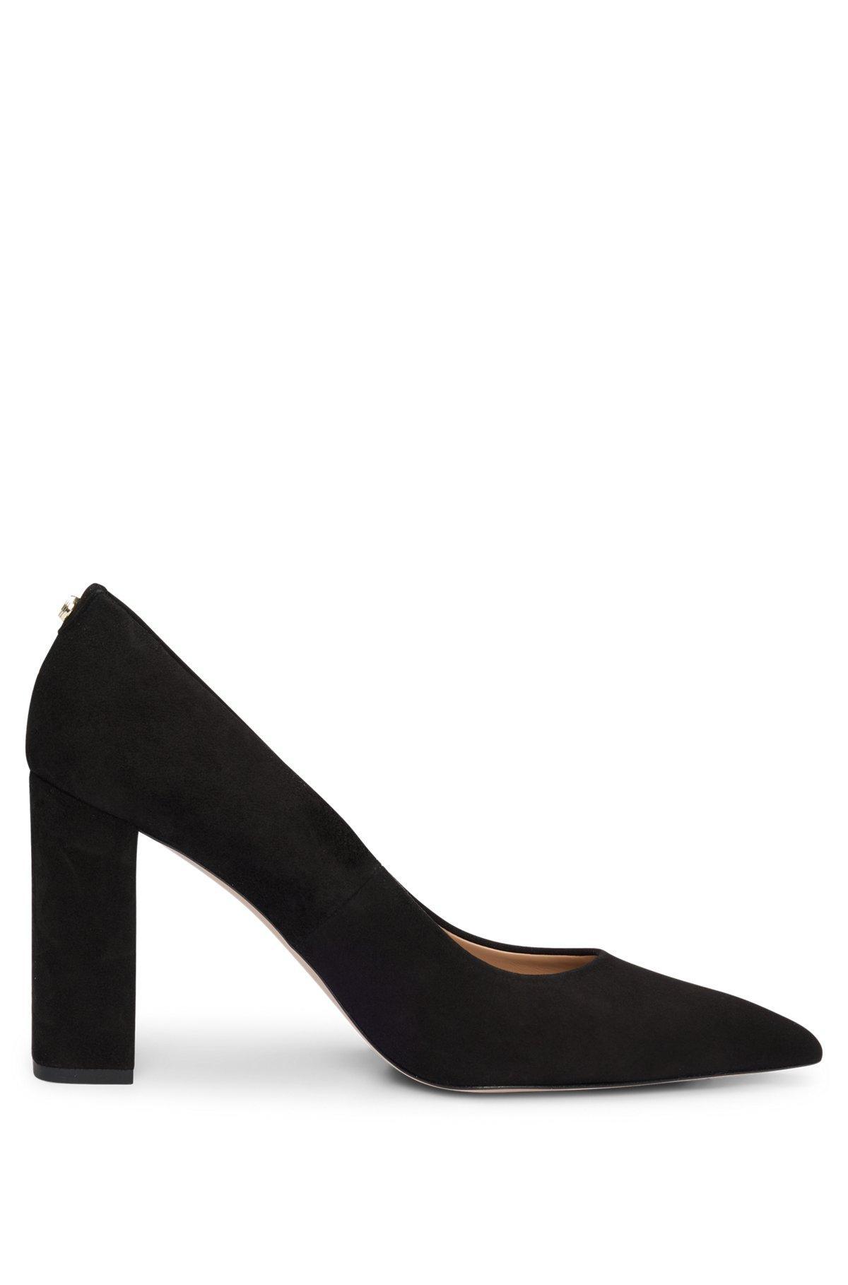 Suede pumps with 9cm block heel Product Image