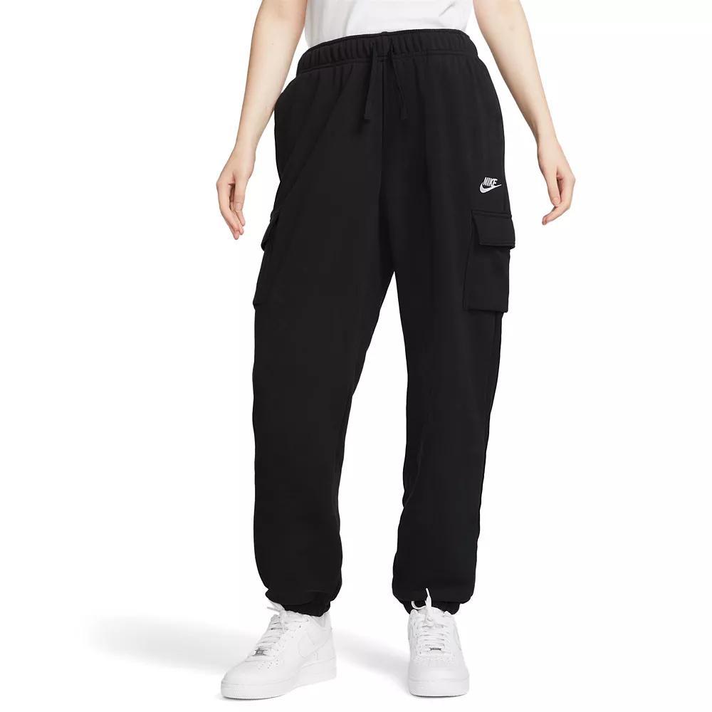 Women's Nike Sportswear Club Fleece Midrise Cargo Pants, Size: XL, Black Product Image