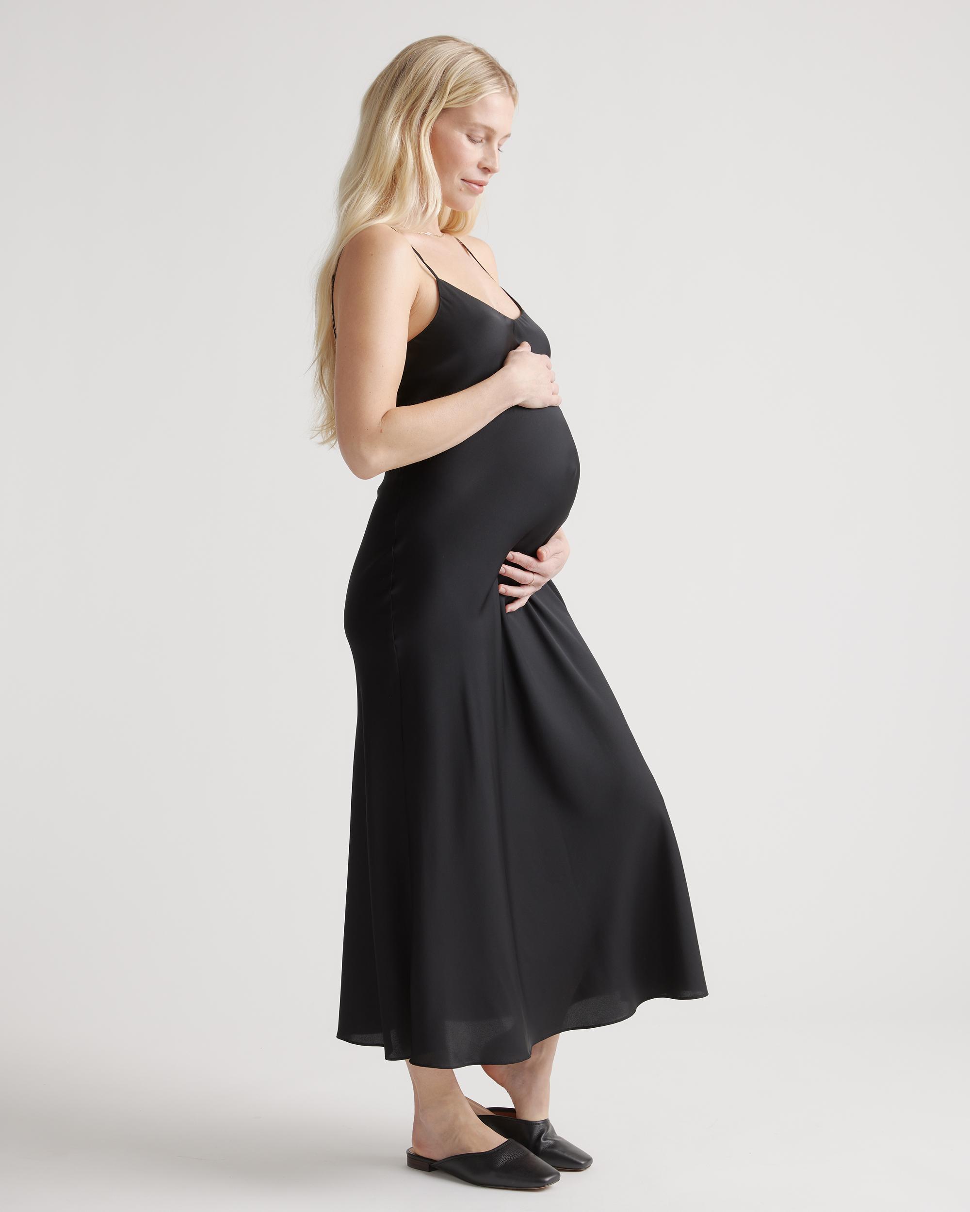 Quince | Women's Washable Stretch Silk Maternity Slip Dress Size XL Product Image