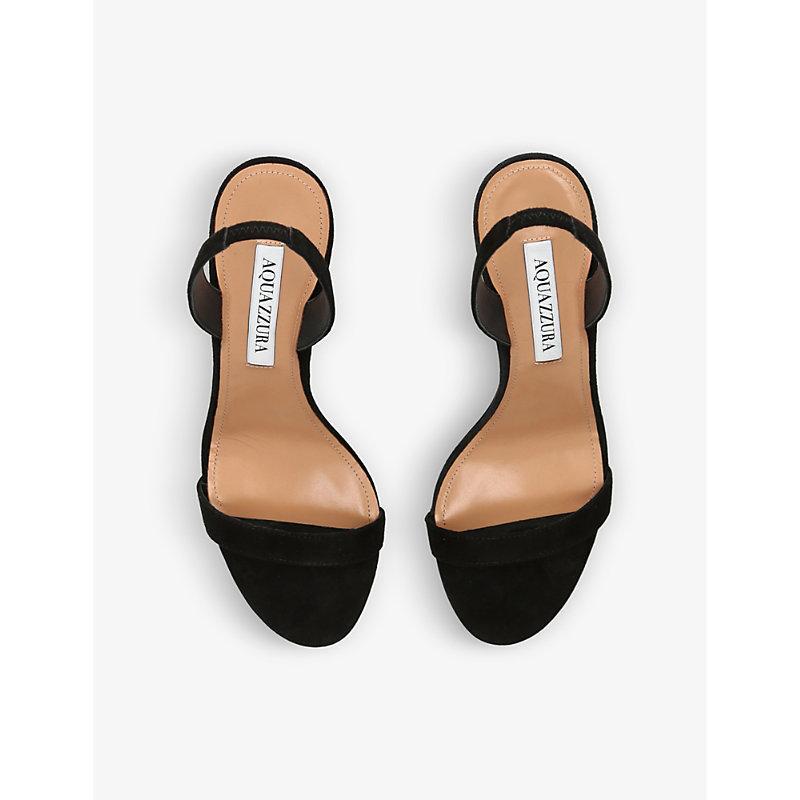 AQUAZZURA So Nude 85 Leather Slingback Sandals In Black Product Image