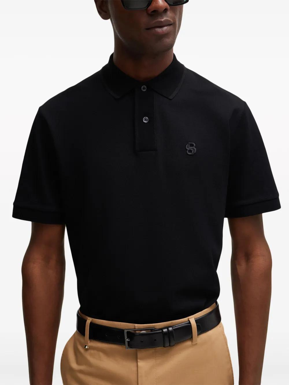 logo-embroidered cotton polo shirt  Product Image