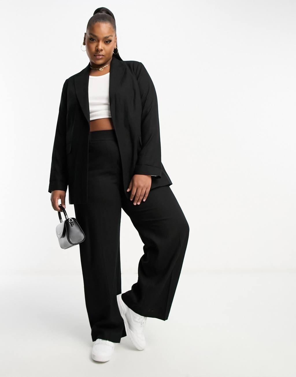 Yours linen blazer in black  Product Image