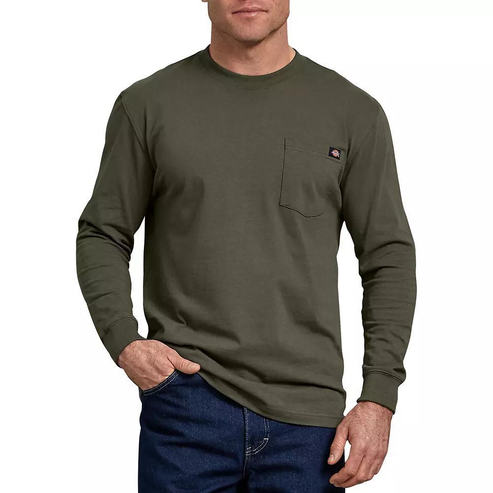 Men's Dickies Heavyweight Crewneck Long Sleeve Tee, Size: Medium, Moss Green Product Image